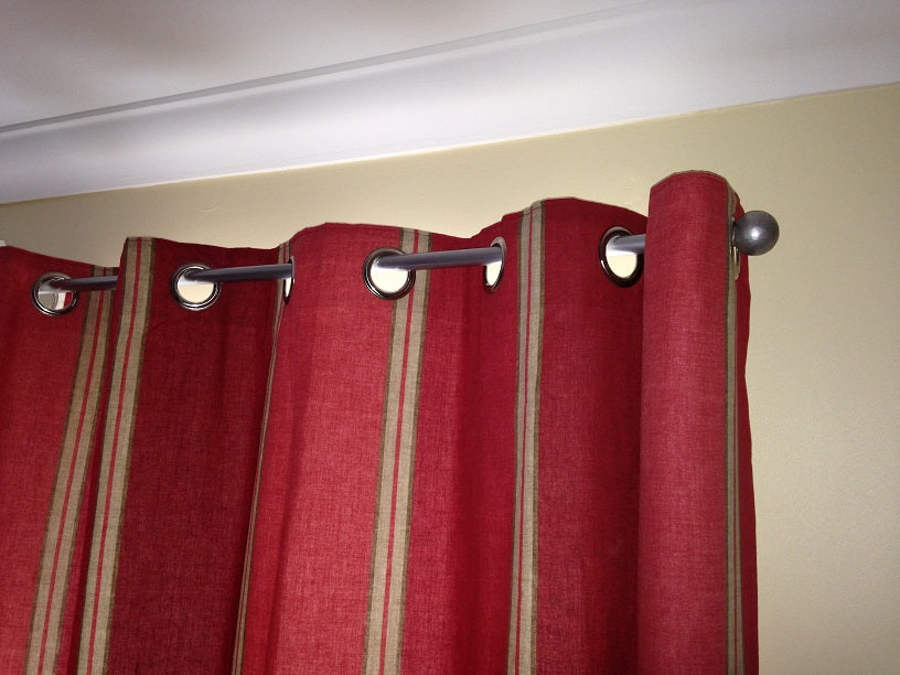 Straight curtain poles - distressed silver