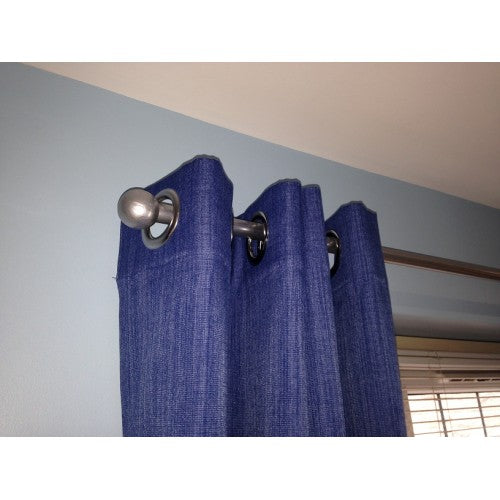 Straight curtain poles - chrome effect
