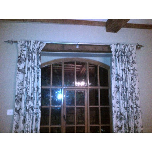 Straight curtain poles - chrome effect