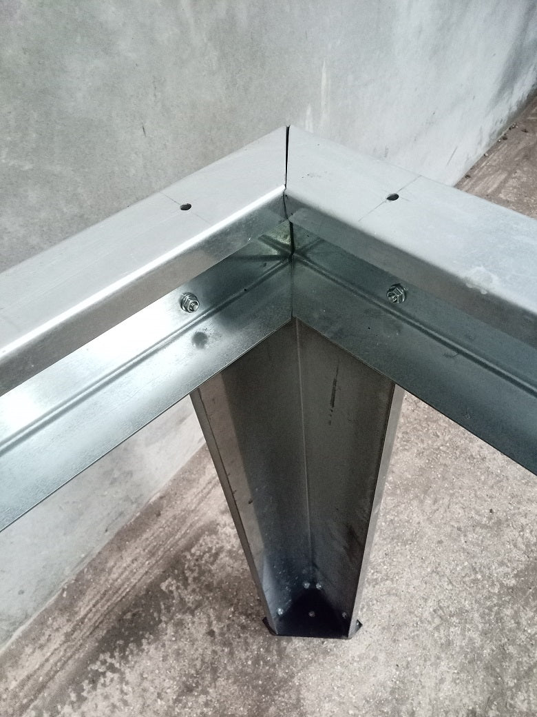 Galvanised bench frame.