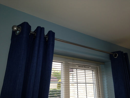 Straight curtain poles - distressed silver